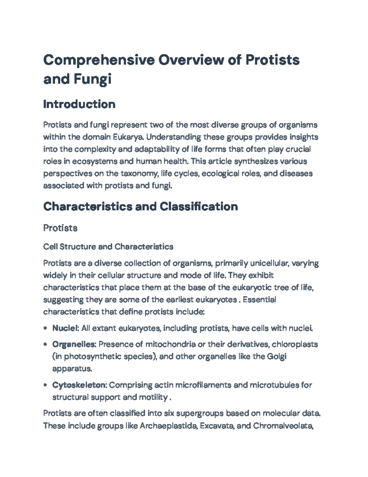 Comprehensive Study of Protists and Fungi for Biology 101 Exam ...