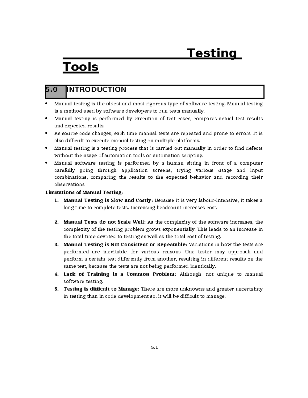 STT-Unit-5 - Software testing tools chapter number 5notes - 5 ...