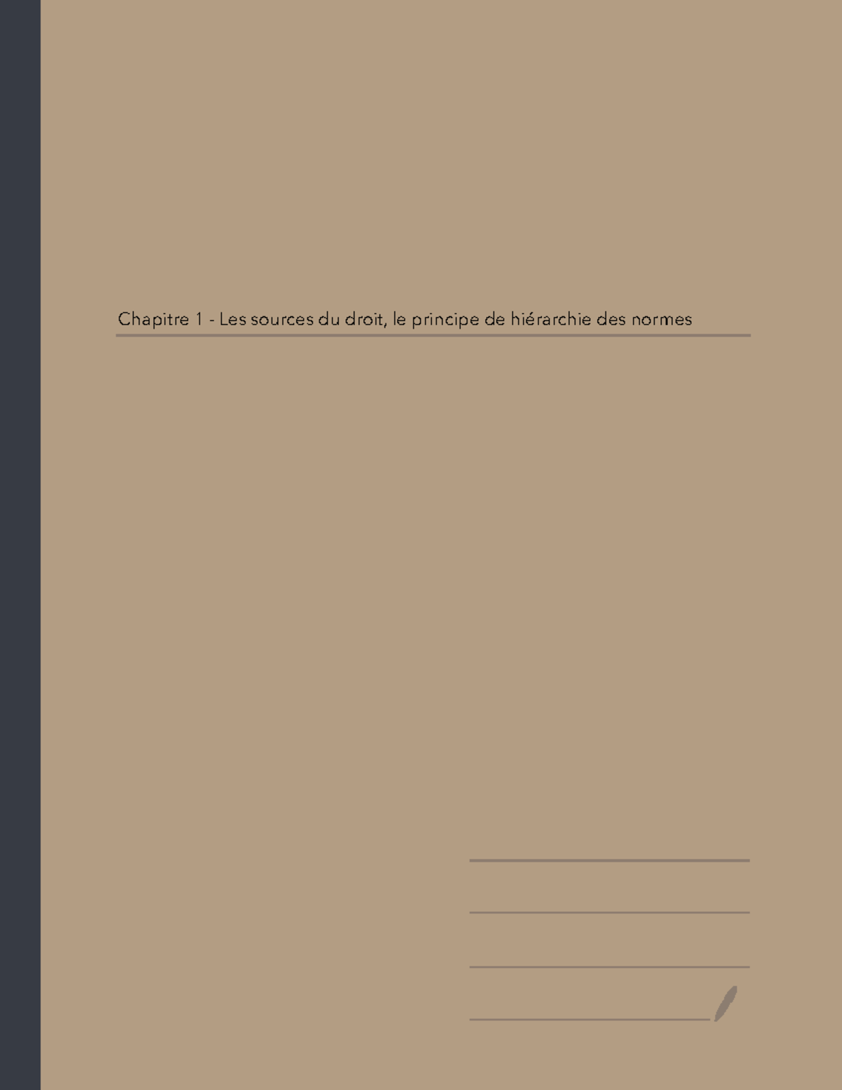 Chapitre 1 - Les Sources du Droit et la Hiérarchie des Normes - Studocu