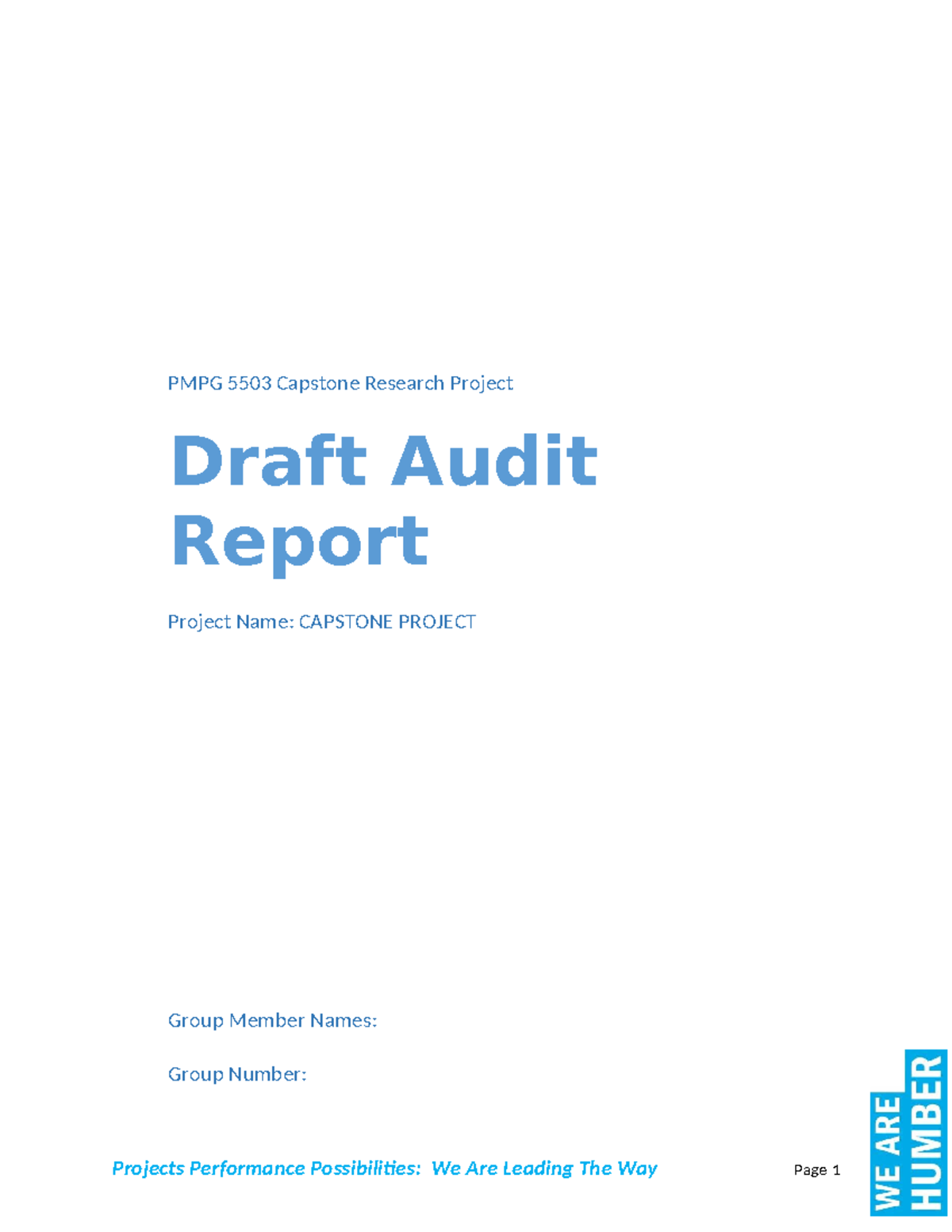 PMPG 5503 Draft Audit Report - Capstone Group 02 Insights - Studocu