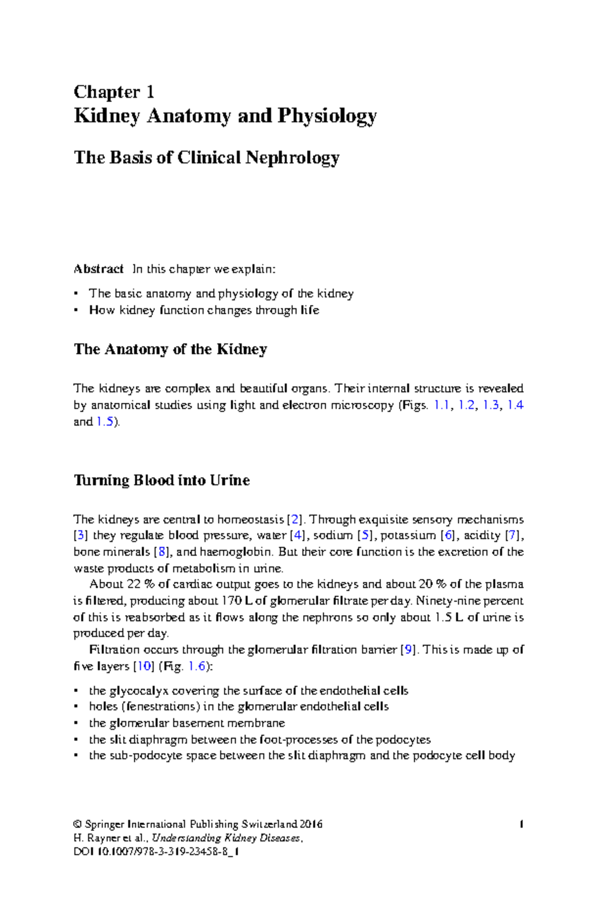 Chapter 1: Kidney Anatomy and Physiology in Clinical Nephrology - Studocu