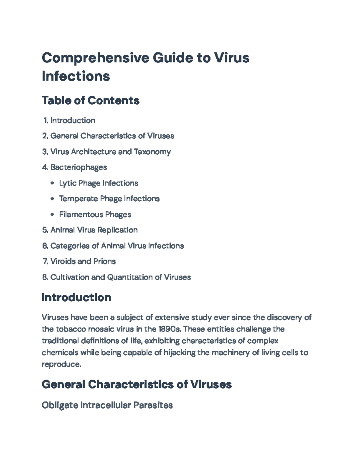 Comprehensive Guide to Virus Infections for BIOL101 Students ...