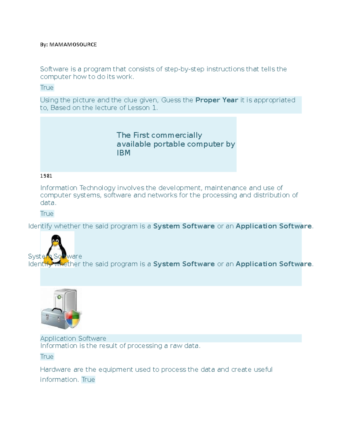 Computing-fundamentals - Identify whether the said program is a System ...