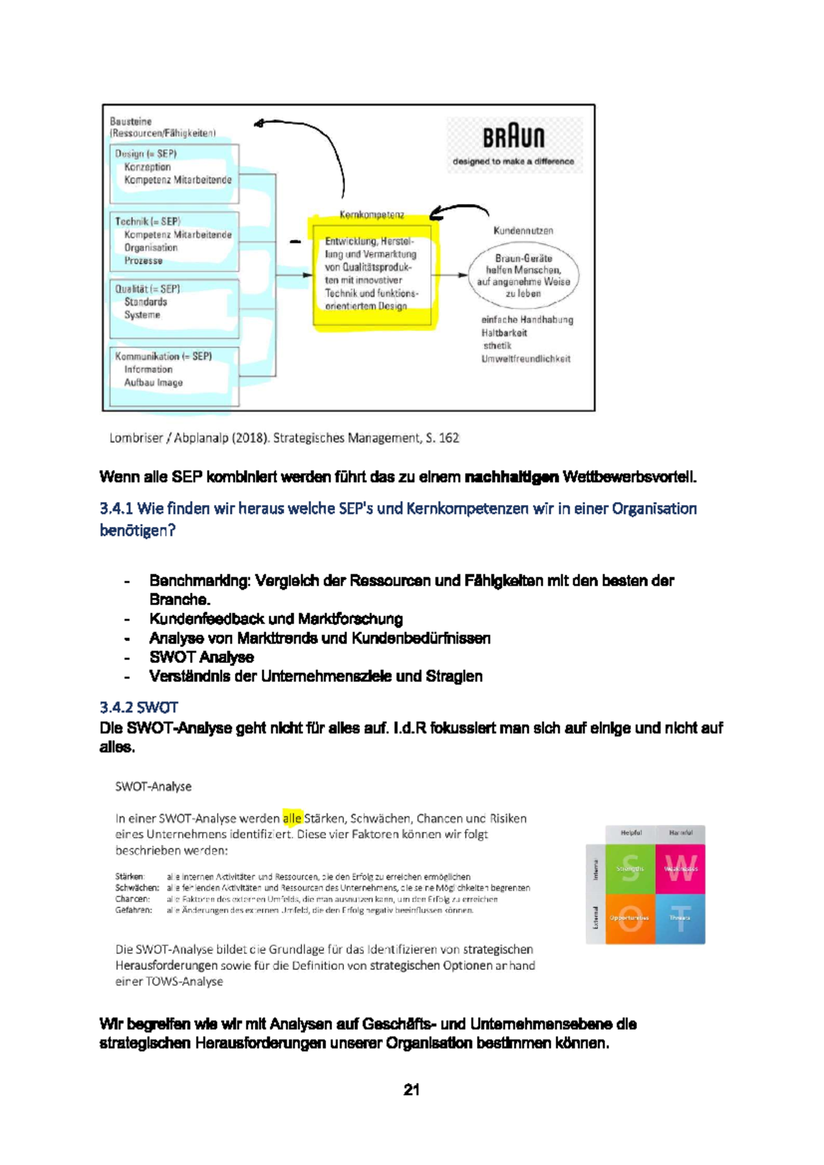 ZF Strategie Prozessmanagement Kalaidos - Teil 3: Kernkompetenzen und ...