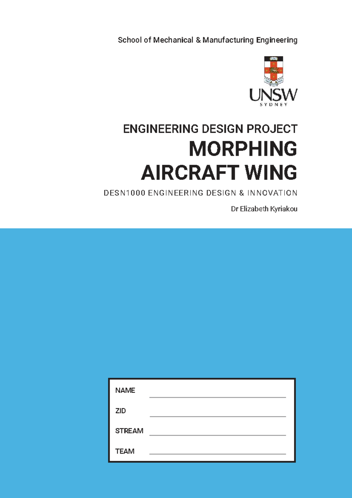 ENGG DESIGN PROJECT: Morphing Aircraft Wing Brief (MECH002) - Studocu