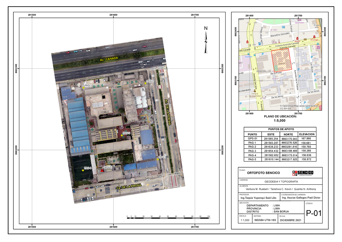 Plano de Ubicación: Geodesia y Topografía - Diciembre 2021 - Document Preview