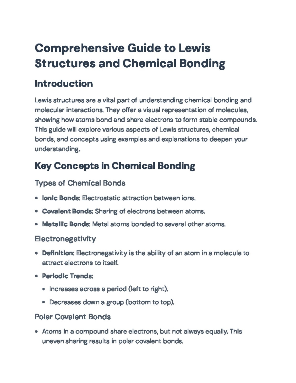 Lewis Structures & Chemical Bonding Concepts: A Comprehensive Guide ...