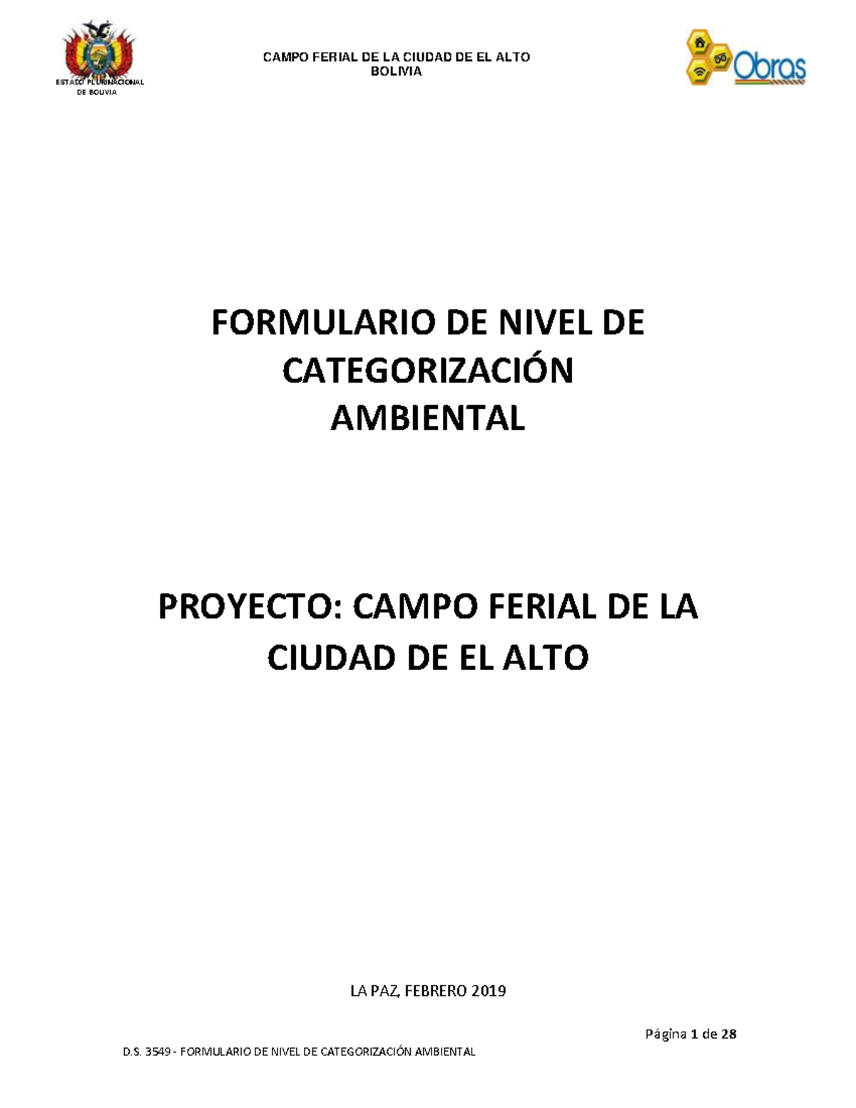 FNCA Proyecto de Campo Ferial y Evaluación Ambiental 2019 - Document Preview