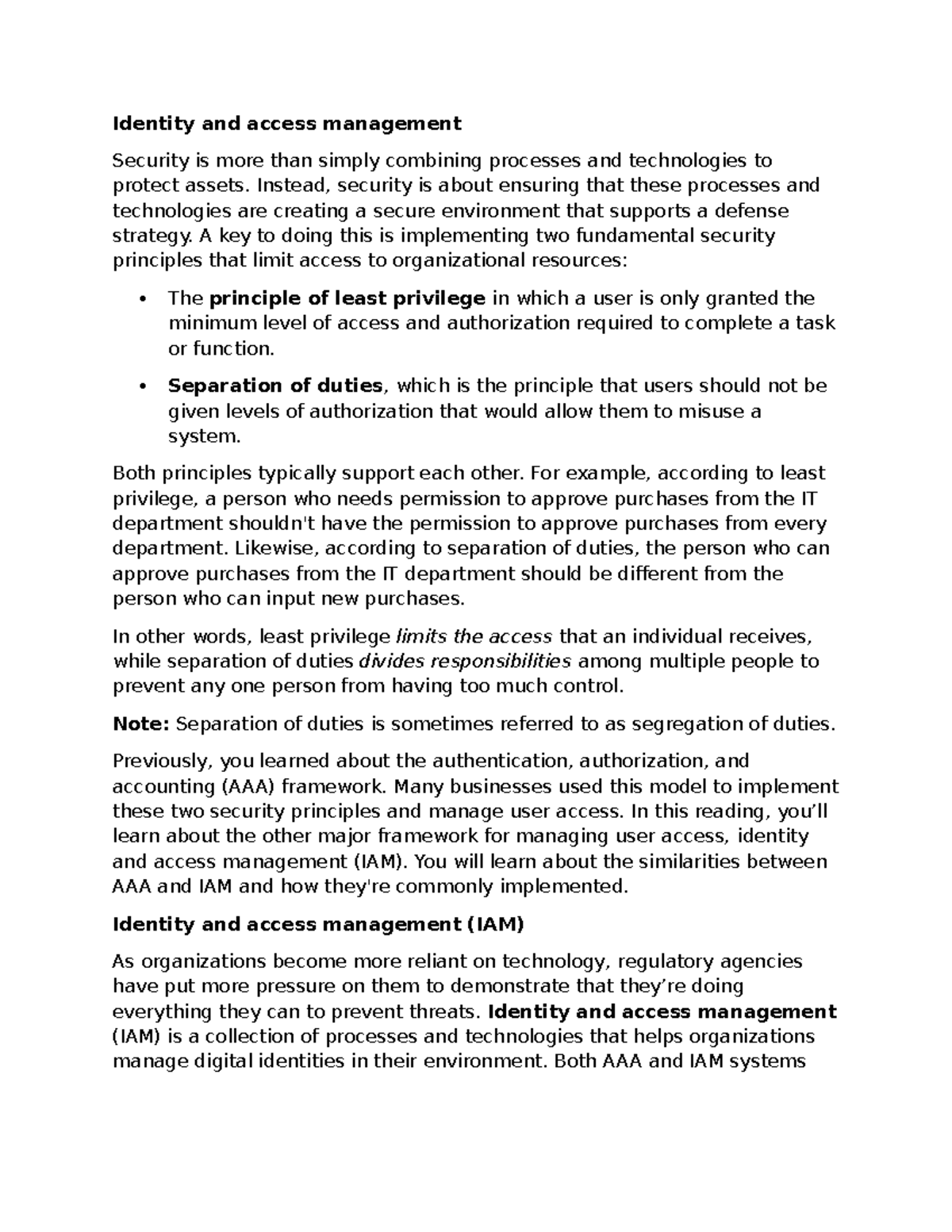 Identity and Access Management (IAM) Overview and Principles - Studocu