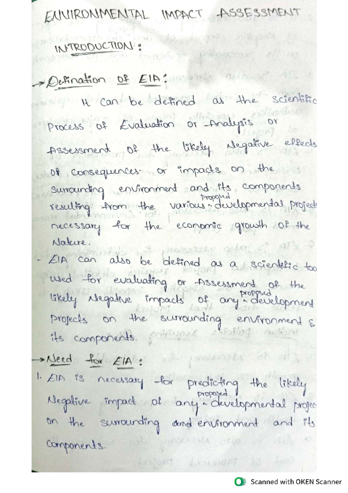 EIA Unit 1: Introduction to Environmental Impact Assessment - Studocu