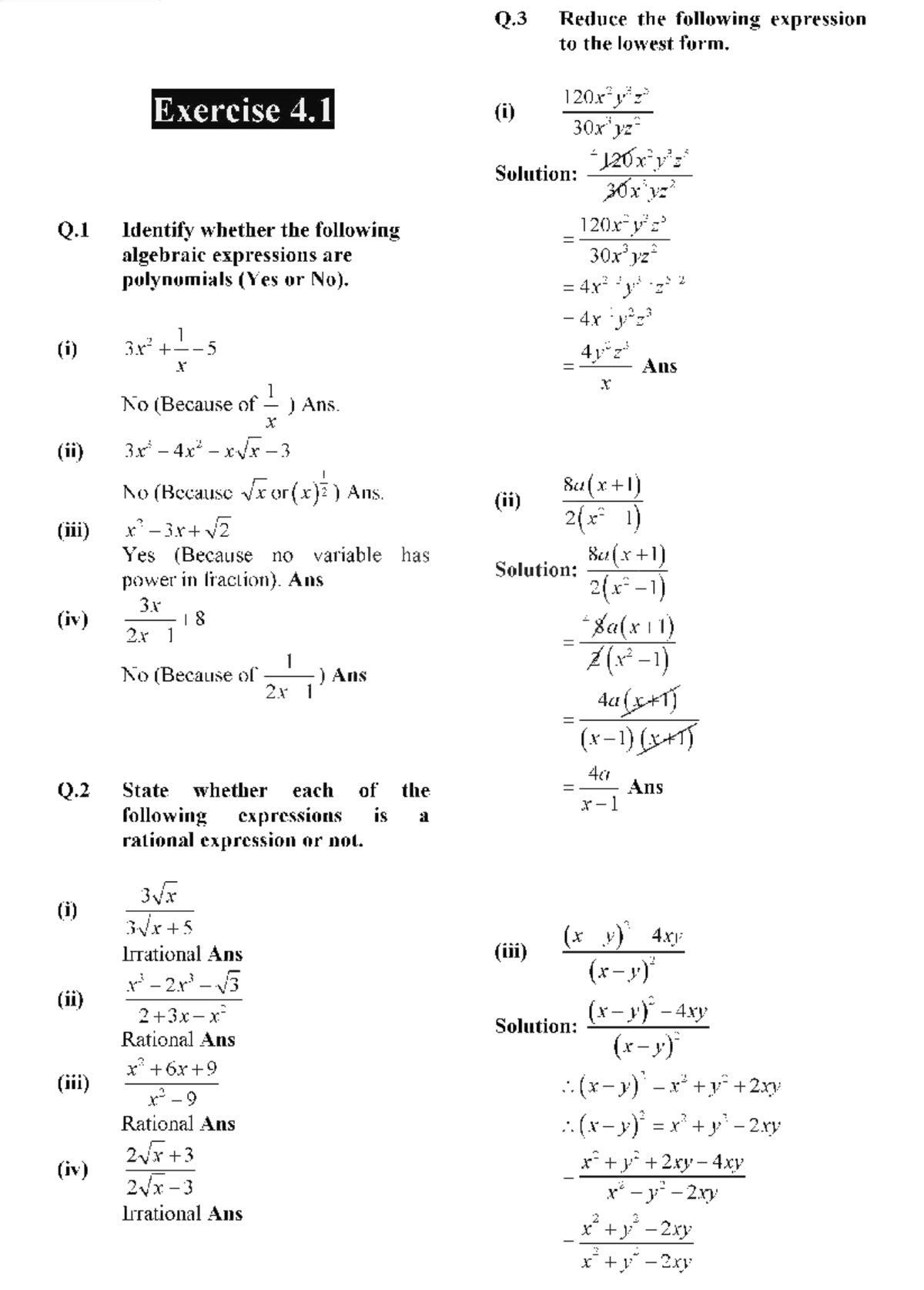 9th Math Chapter 4 Exercise 4 - Comprehensive Study Notes - Studocu