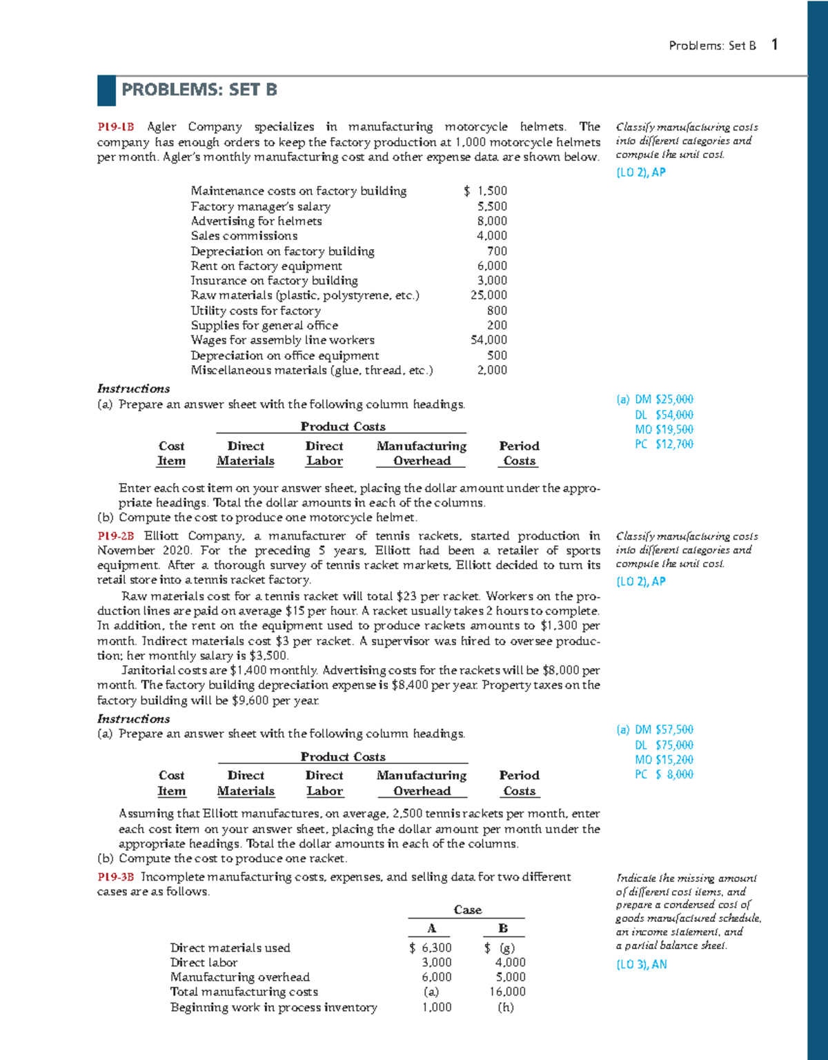Ch19 - Managerial Accounting Problems Set B Analysis & Solutions - Studocu