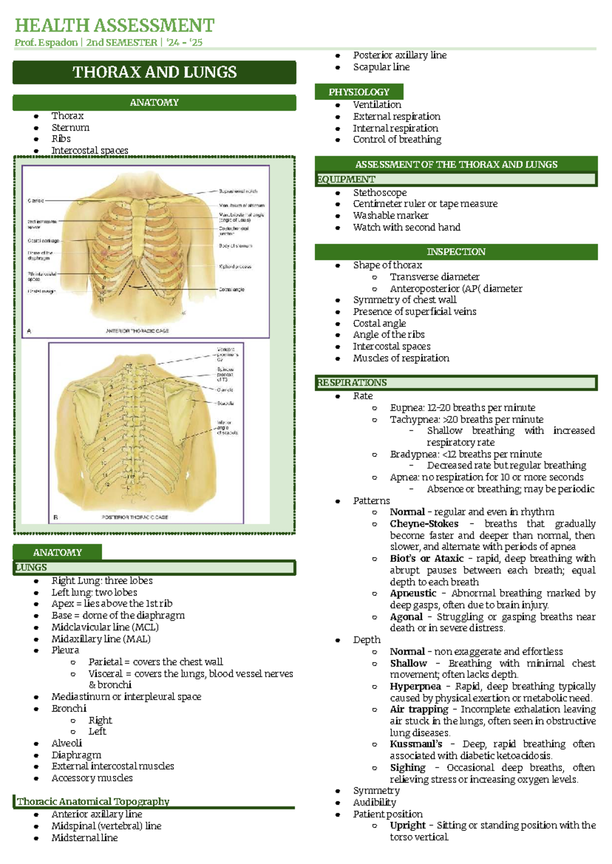 NCM 101 Lecture Finals - Comprehensive Health Assessment Review - Studocu