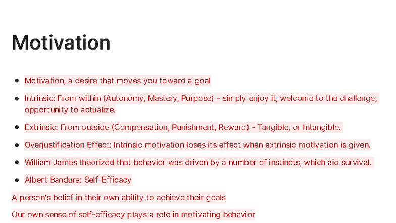 Motivation Concepts and Theories - PSY 101 Lecture Notes - Studocu