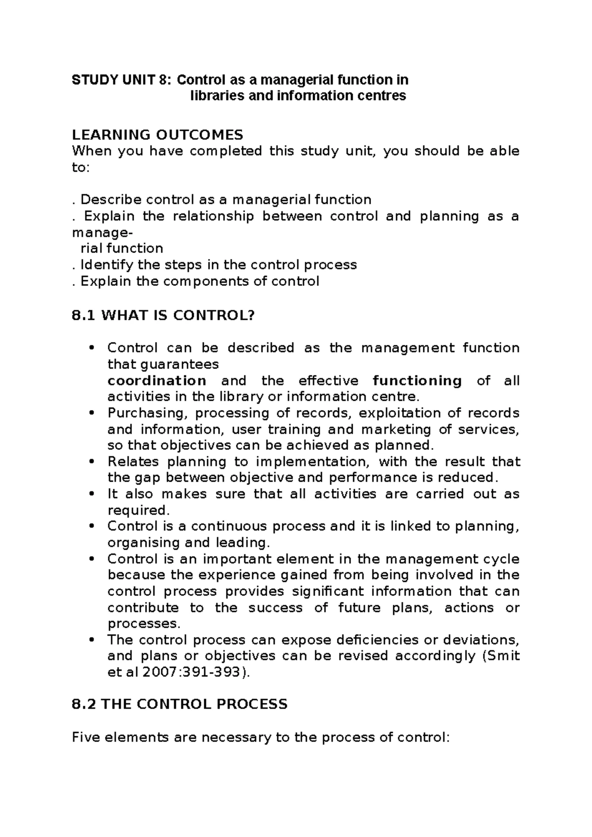 AIS1602 Study Unit 6: Organising as a Management Function in Libraries ...