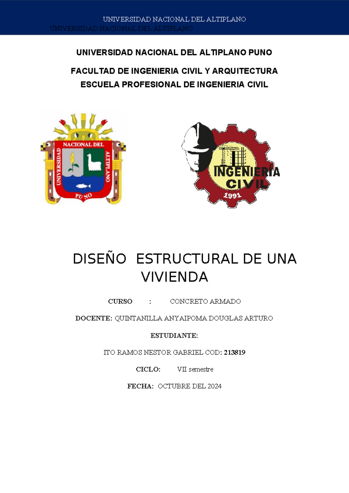 Informe Sobre Diseño Estructural de Vivienda - CONCRETO ARMADO - Document Preview