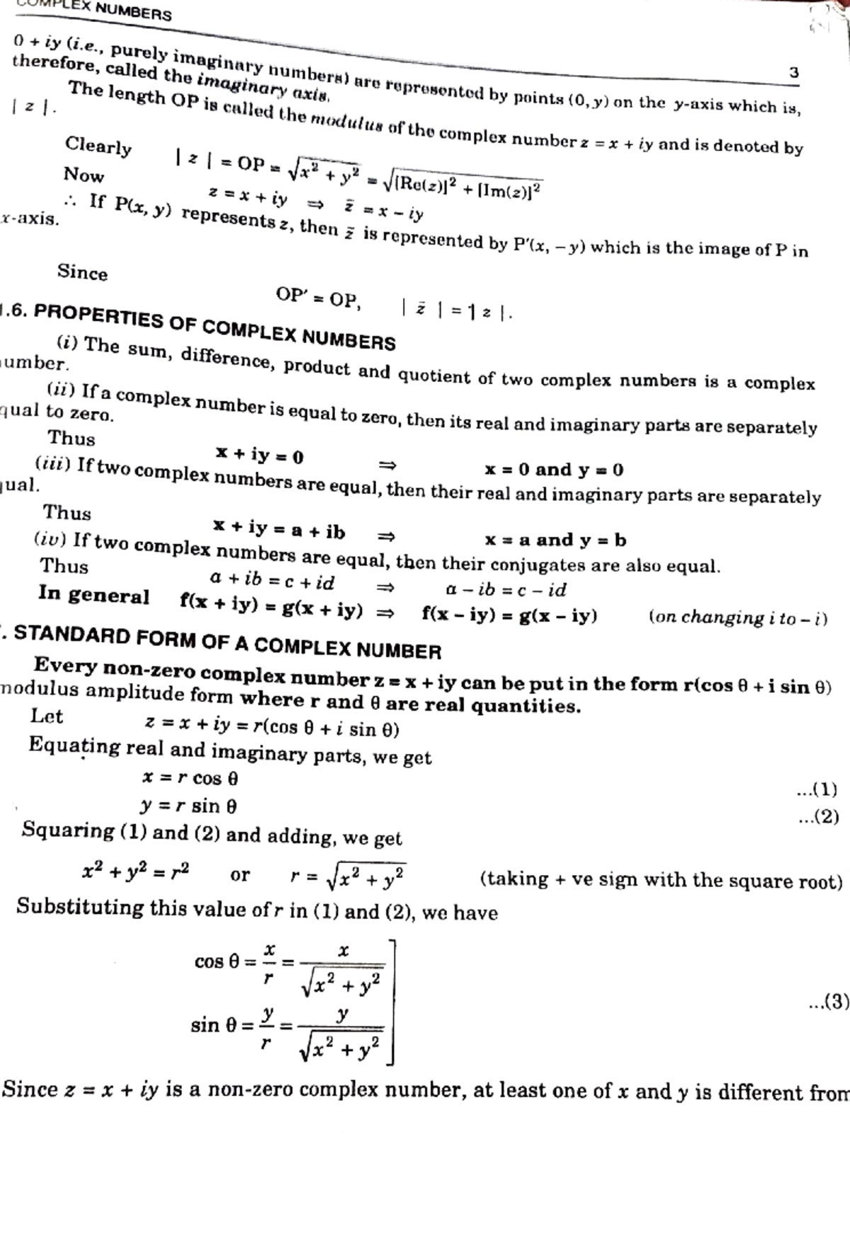 Complex Numbers Study Notes for BSc Maths - Course Code: MATH 3 - Studocu