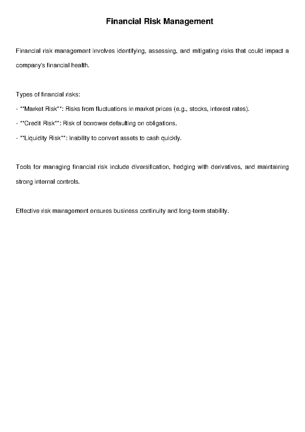 Financial management expanded 1000 10 - Financial Risk Management ...