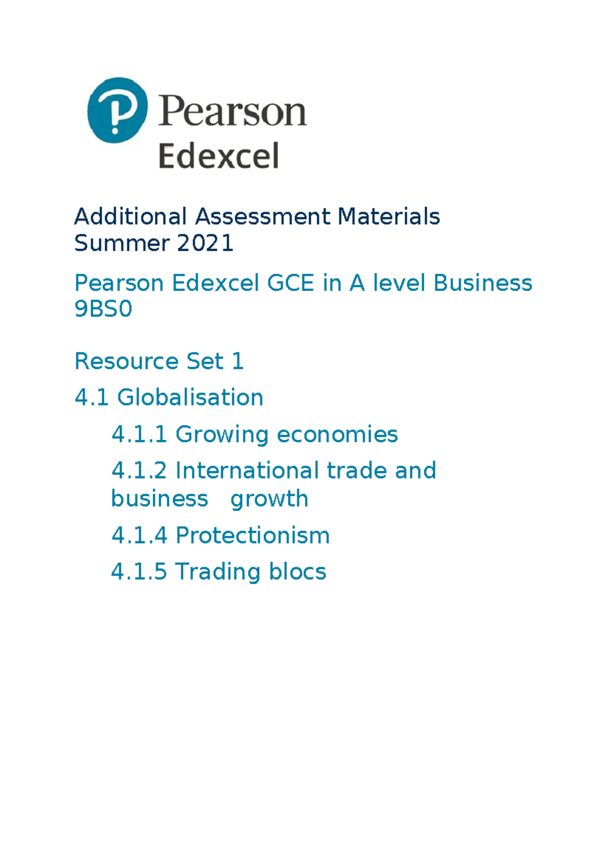 Y13 GCE Business 9BS0 Topic 4: Globalisation and Trade Analysis - Studocu