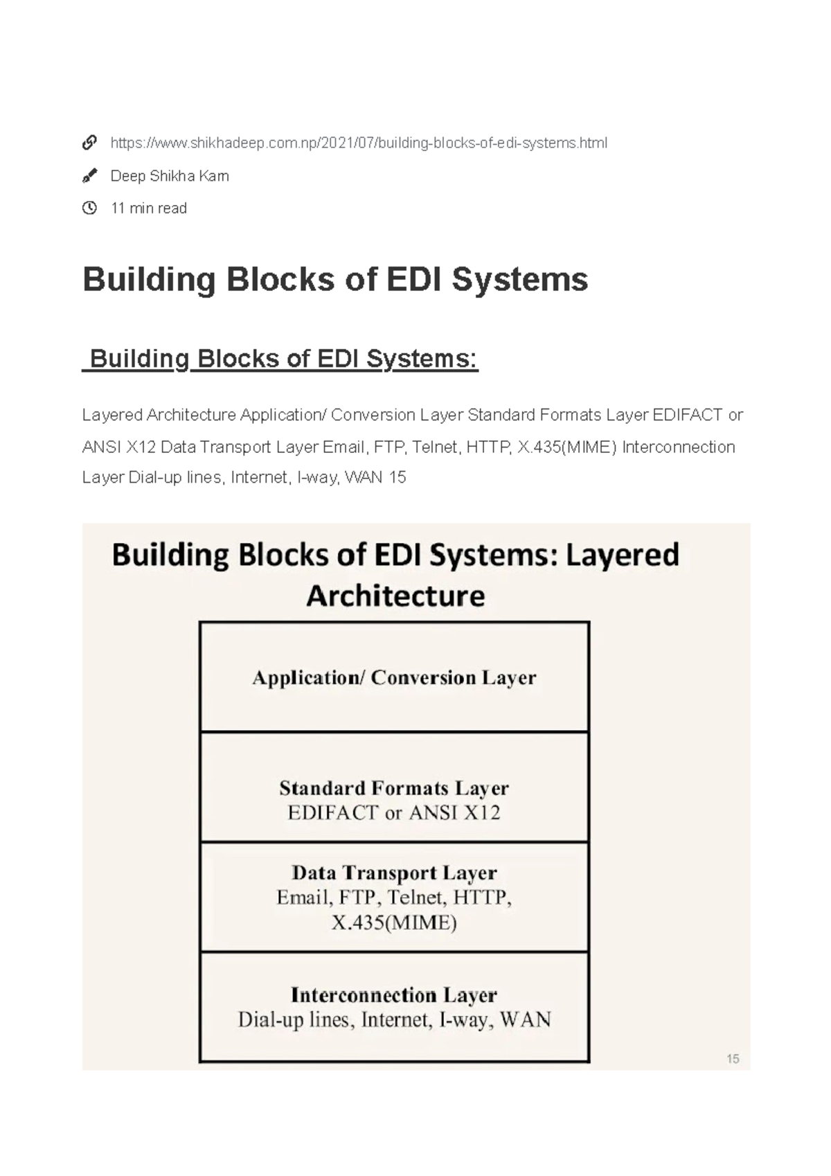 EDI 101: Understanding Building Blocks & Layered Architecture - Studocu