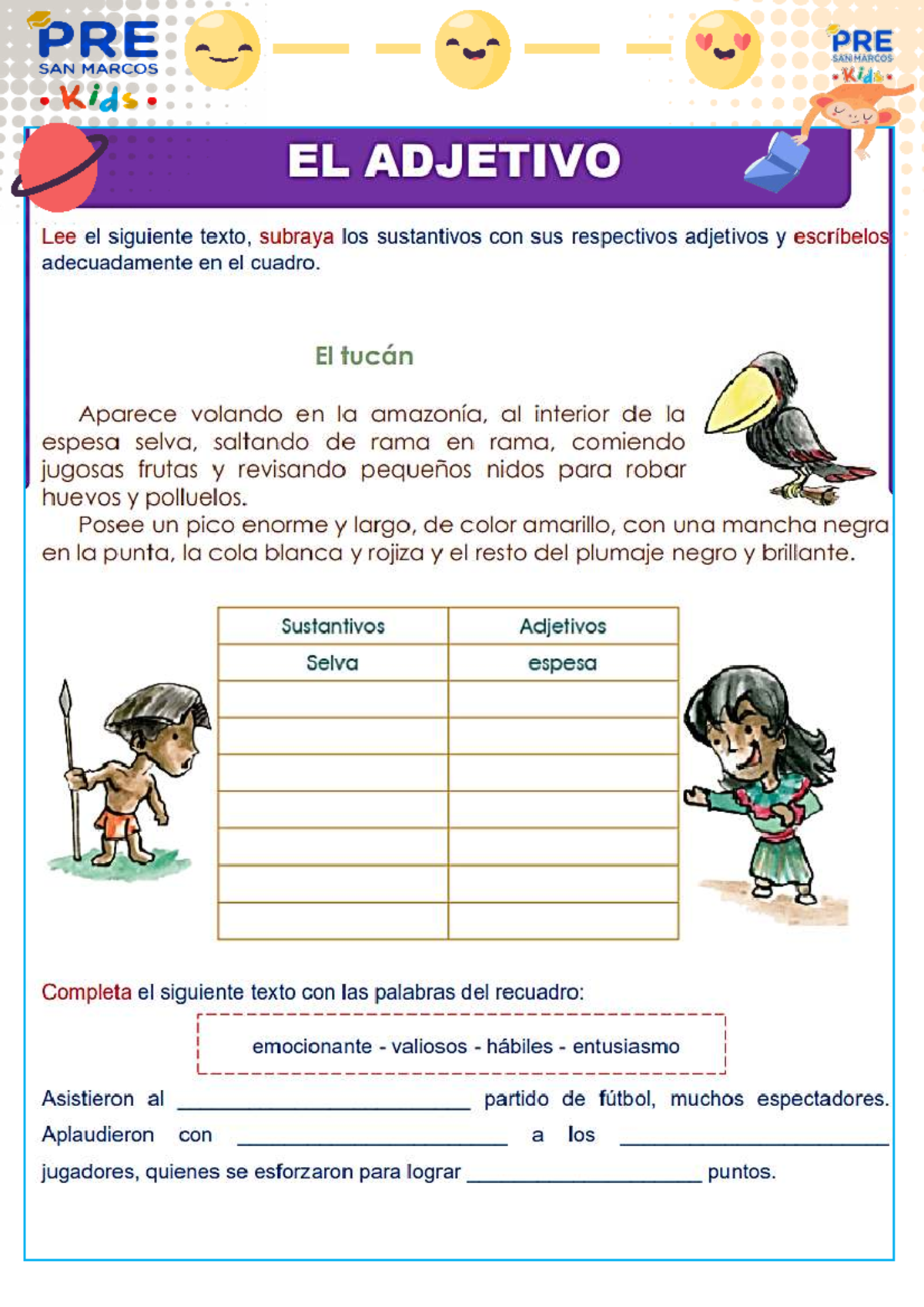 PM - Clases de Adjetivos: Ejercicios y Actividades para Niños - Studocu