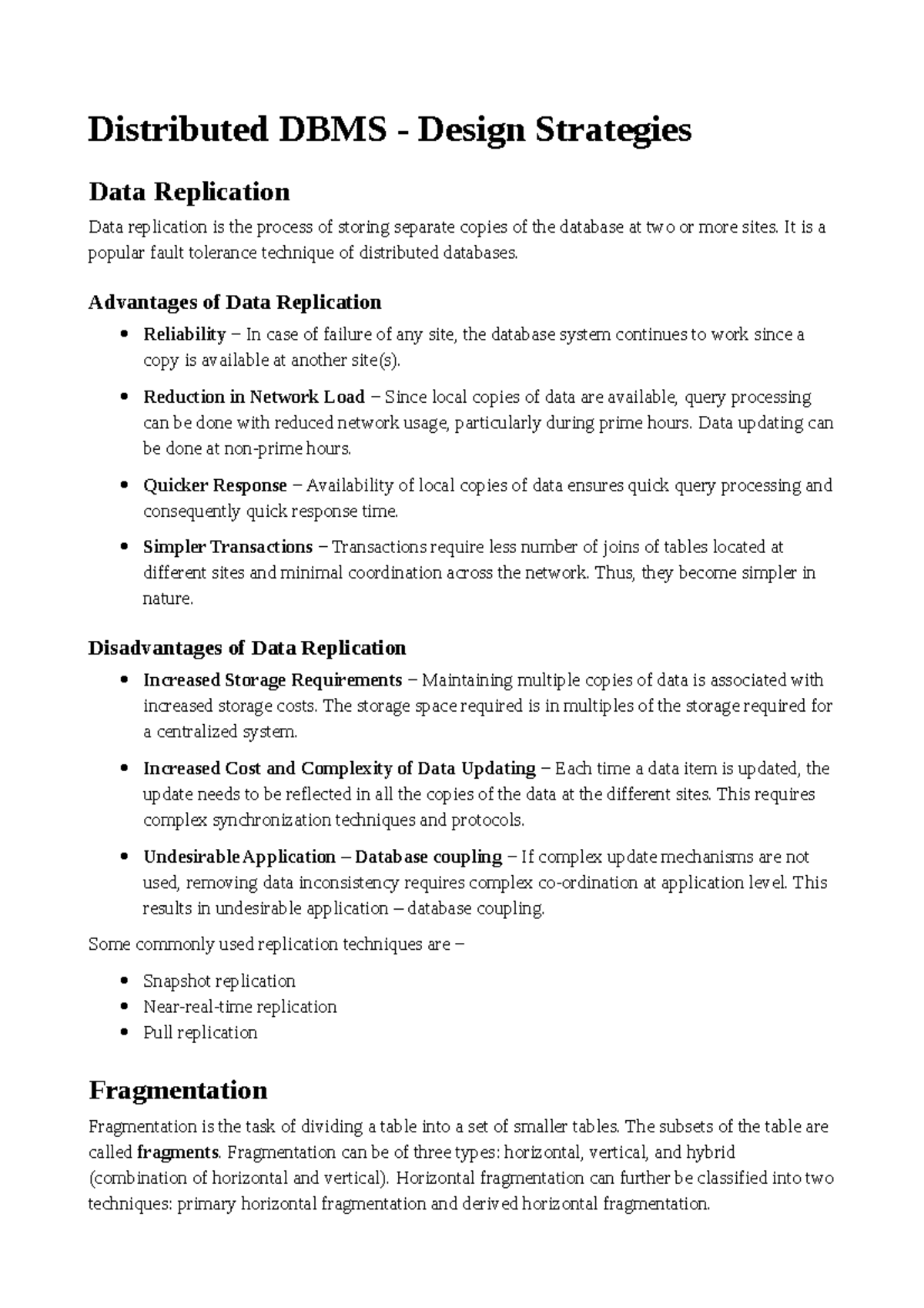 Db2 - Distributed DBMS Design Strategies: Data Replication ...