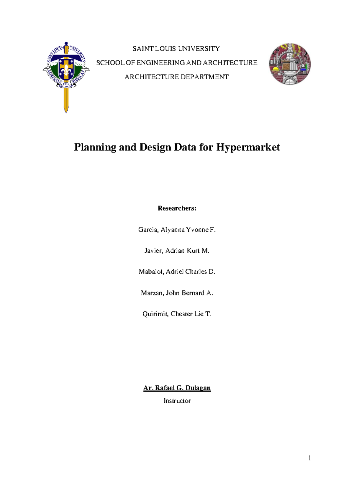 RSW-Planning and Design for Hypermarket: A Comprehensive Study - Studocu
