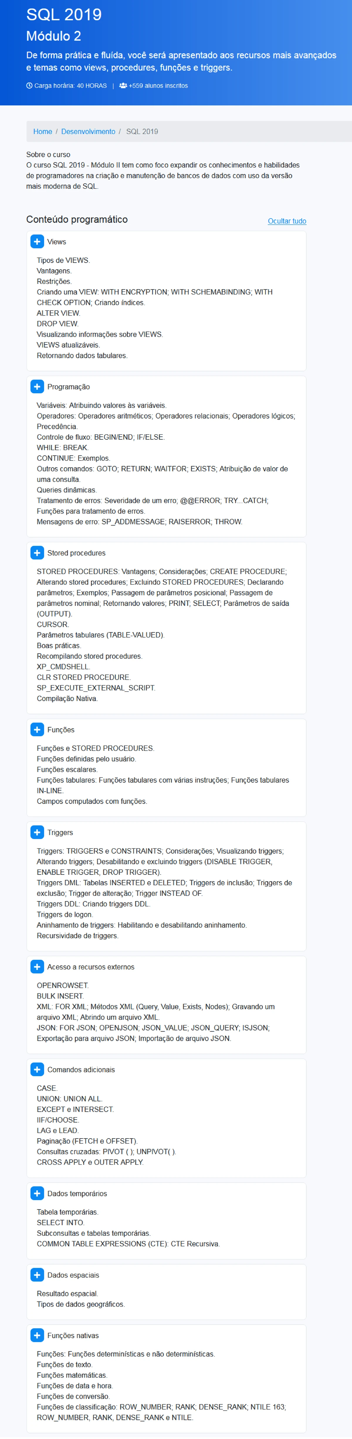 MS SQL 2019: Módulo 3 - Avanços na Linguagem SQL e Gestão de Dados ...
