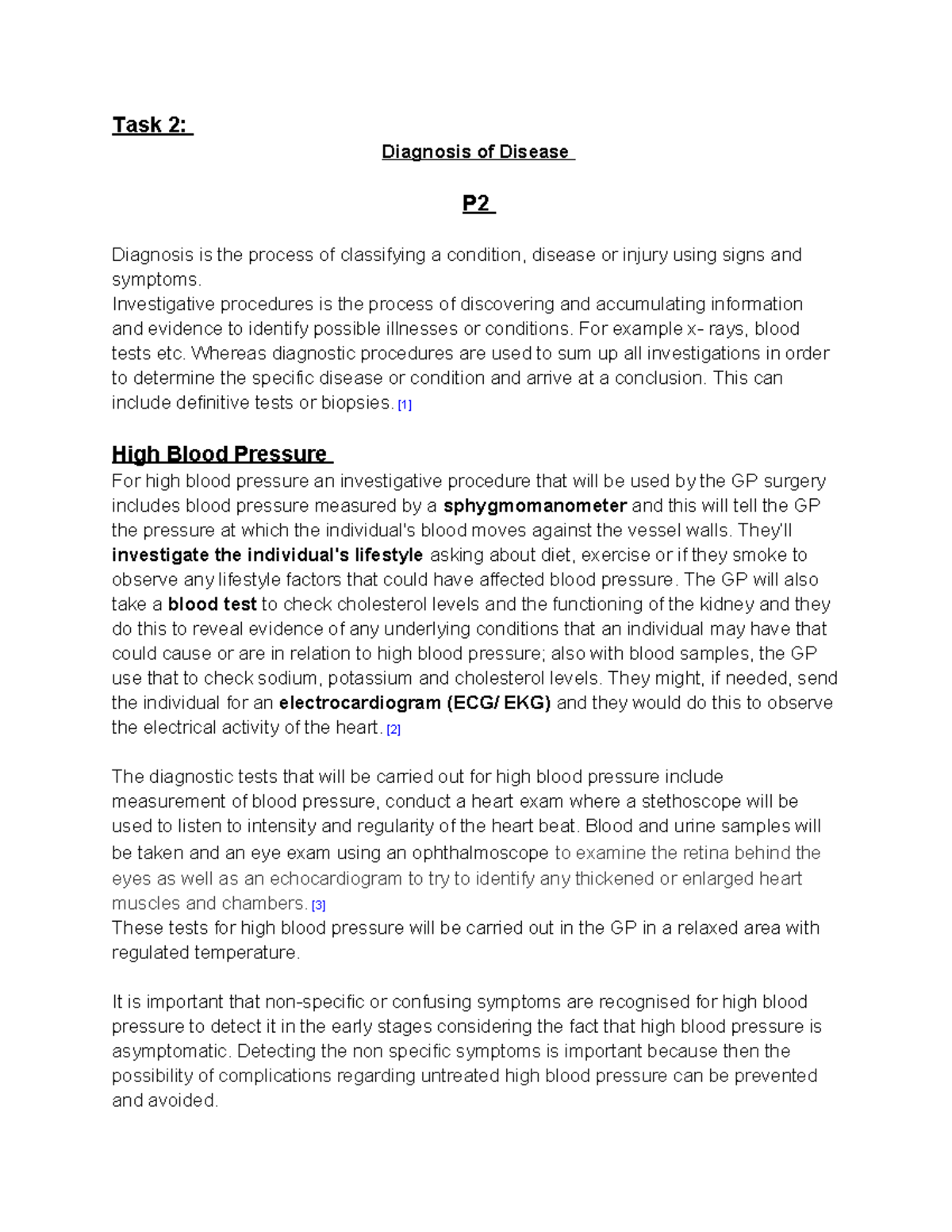 LAB P2, M2, D2 Task 2 - Diagnosis and Testing for High BP & Diabetes ...