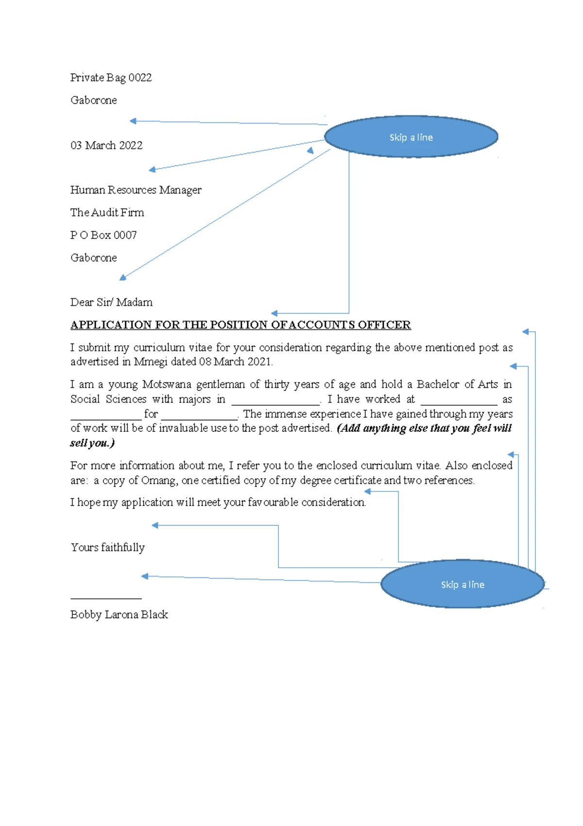 Application Letter Format Guidelines for Job Applications - Studocu