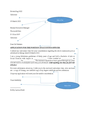 Application Letter Format Guidelines for Job Applications - Studocu
