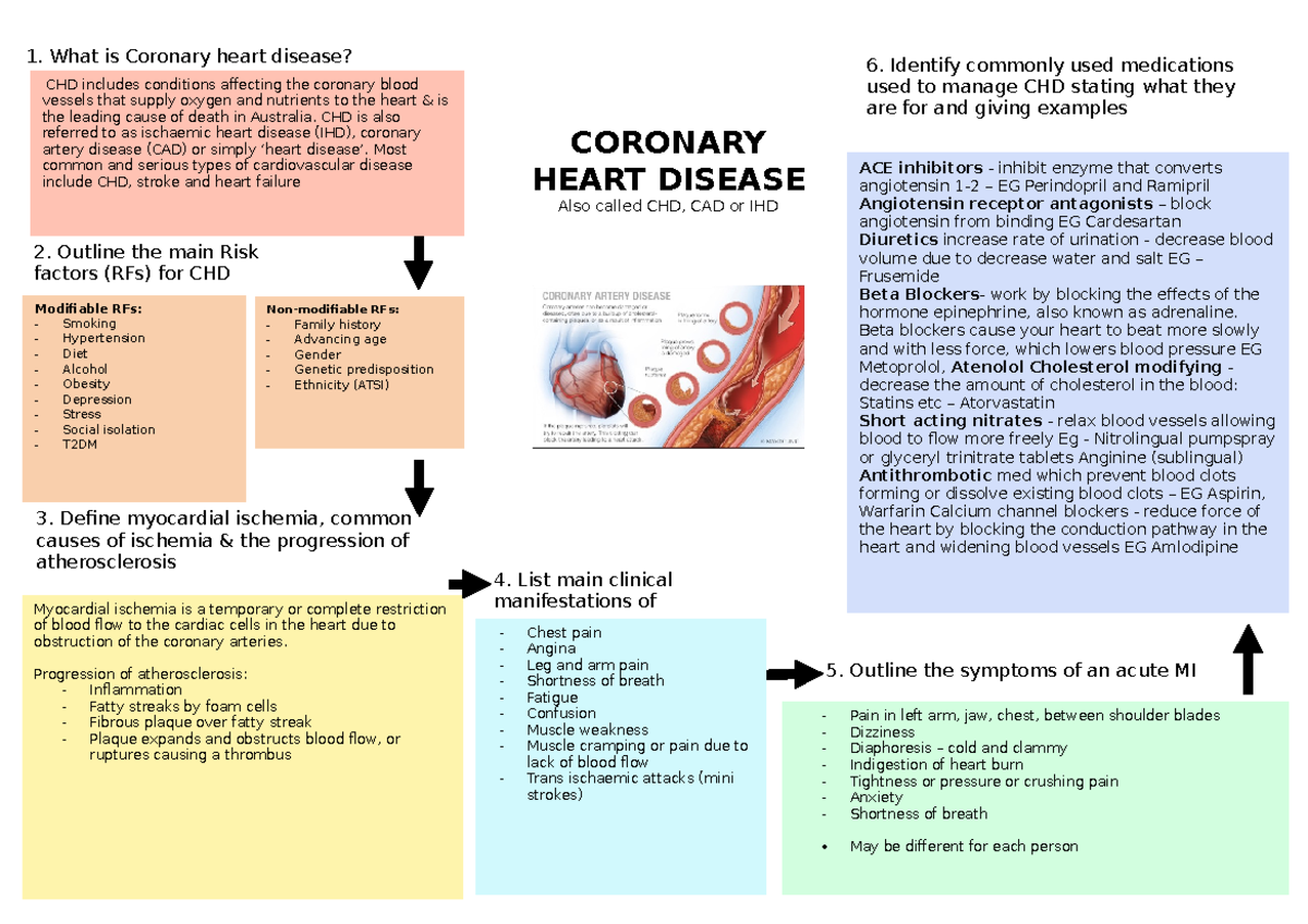 Coronary Heart Disease Mindmap - 1. What is Coronary heart disease? CHD ...