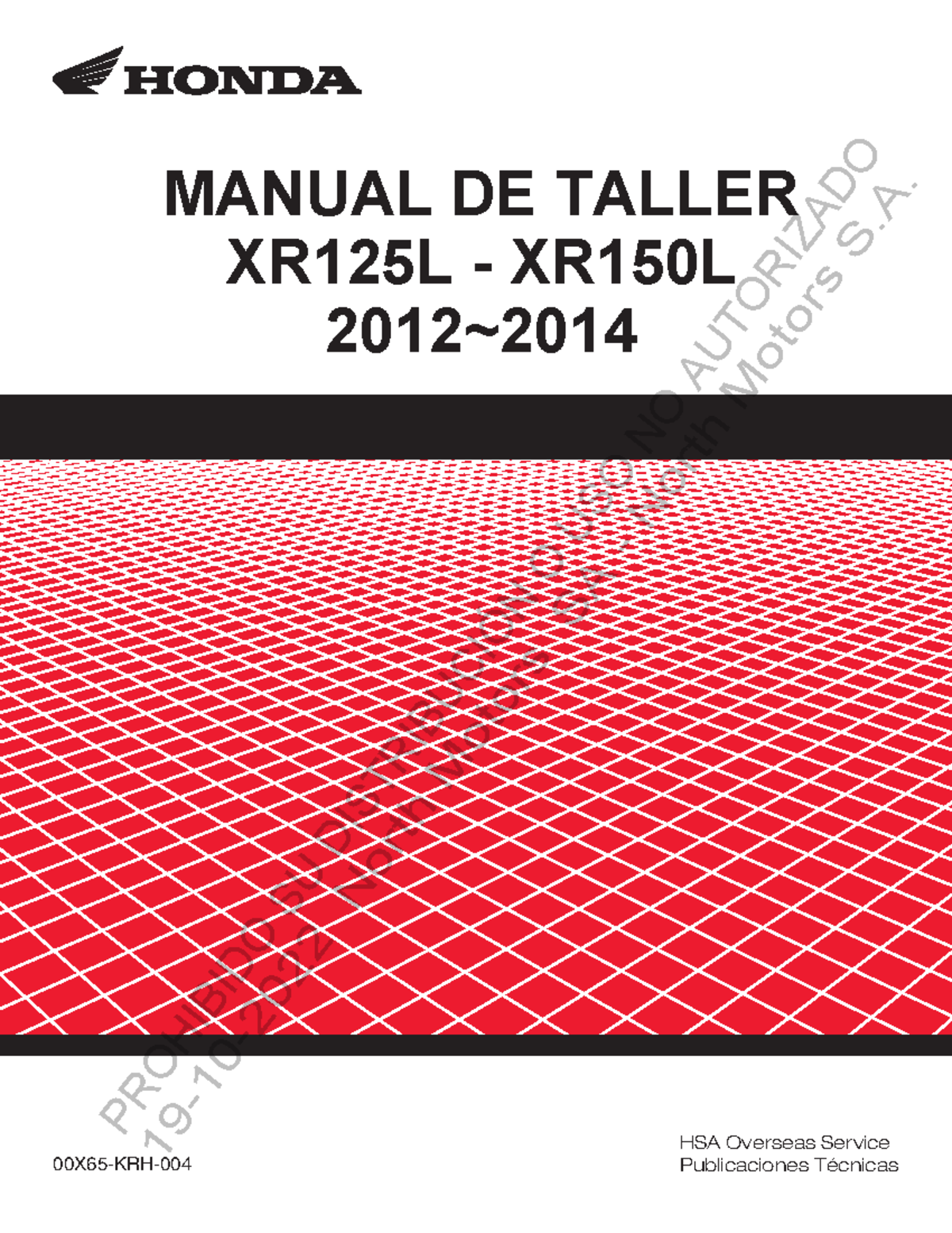 Manual de Taller Honda XR-150 y XR-125L (2012) - Document Preview
