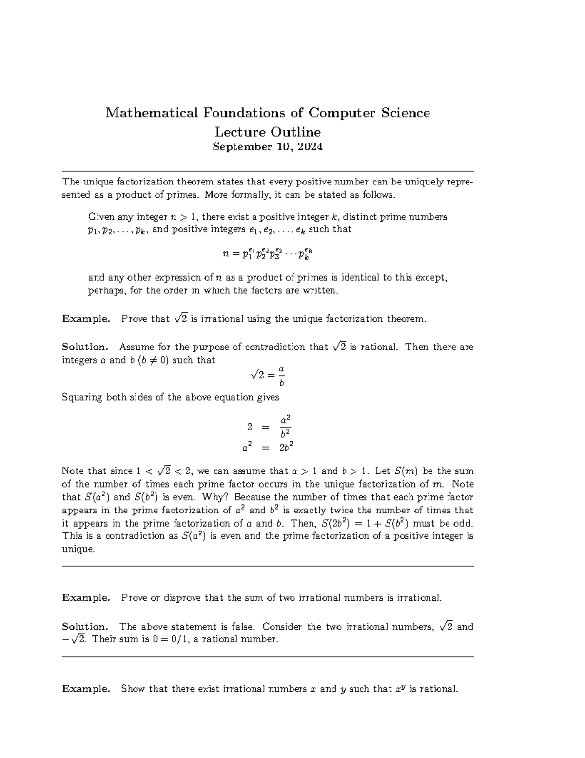 CIS 1600 Lecture 5 - Mathematical Foundations of Computer Science ...