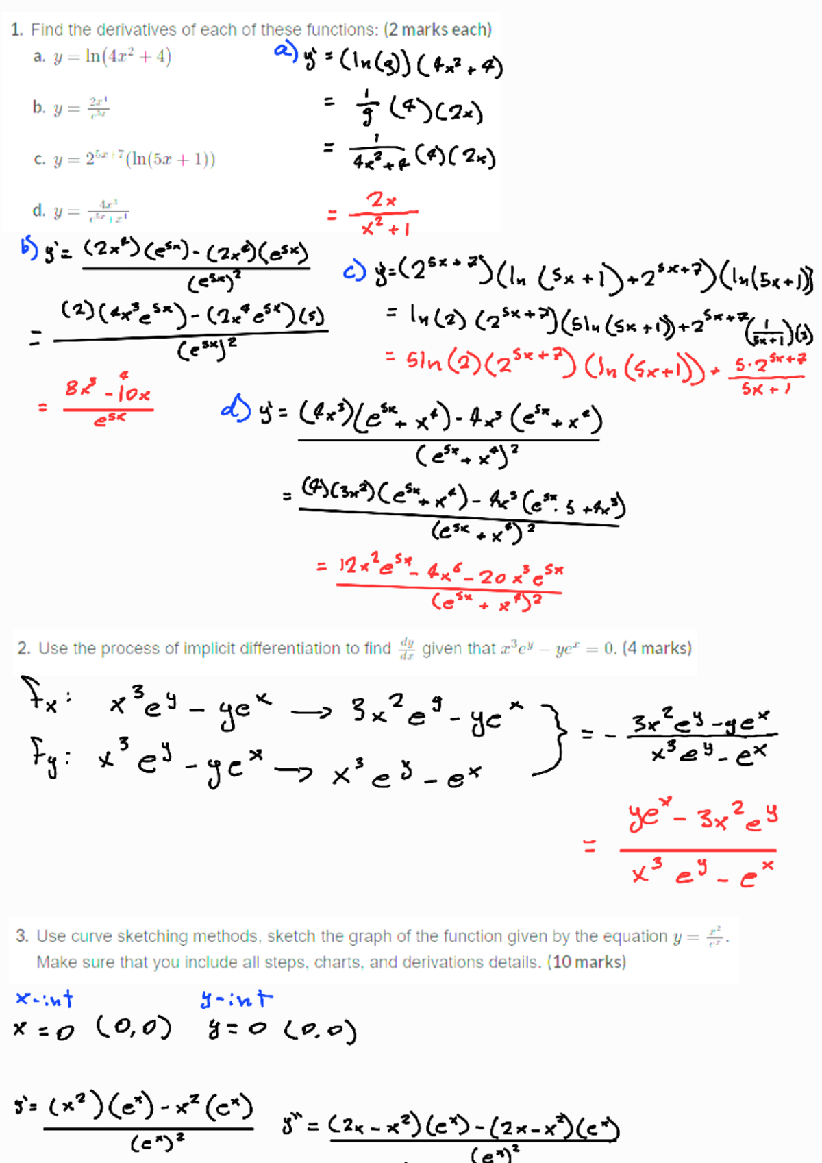 Assignment 9: Derivatives, Implicit Differentiation & Curve Sketching ...