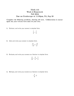 MATH 112 Chapter 1 - MATH 112 Notes for Ch 1 - Chapter 1: Algebra is a ...