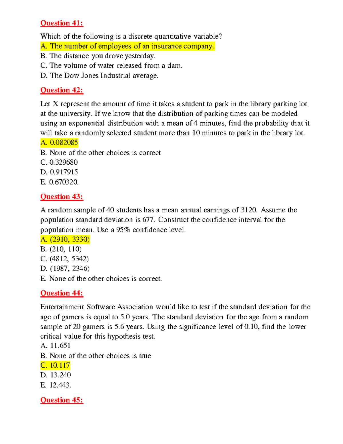 Review Final 02 Answer - Question 41: Which of the following is a ...