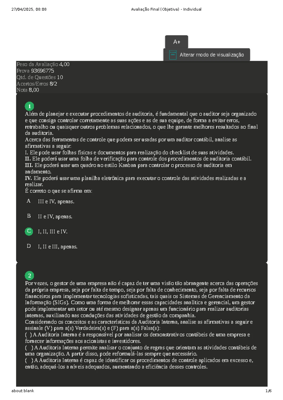 Avaliação Disciplina (Cod.:1523185) - Prova sobre Compliance e Lei ...