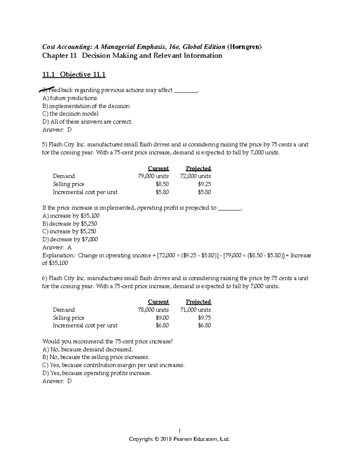 Chapter 11 - Decision Making and Relevant Information Insights - Studocu