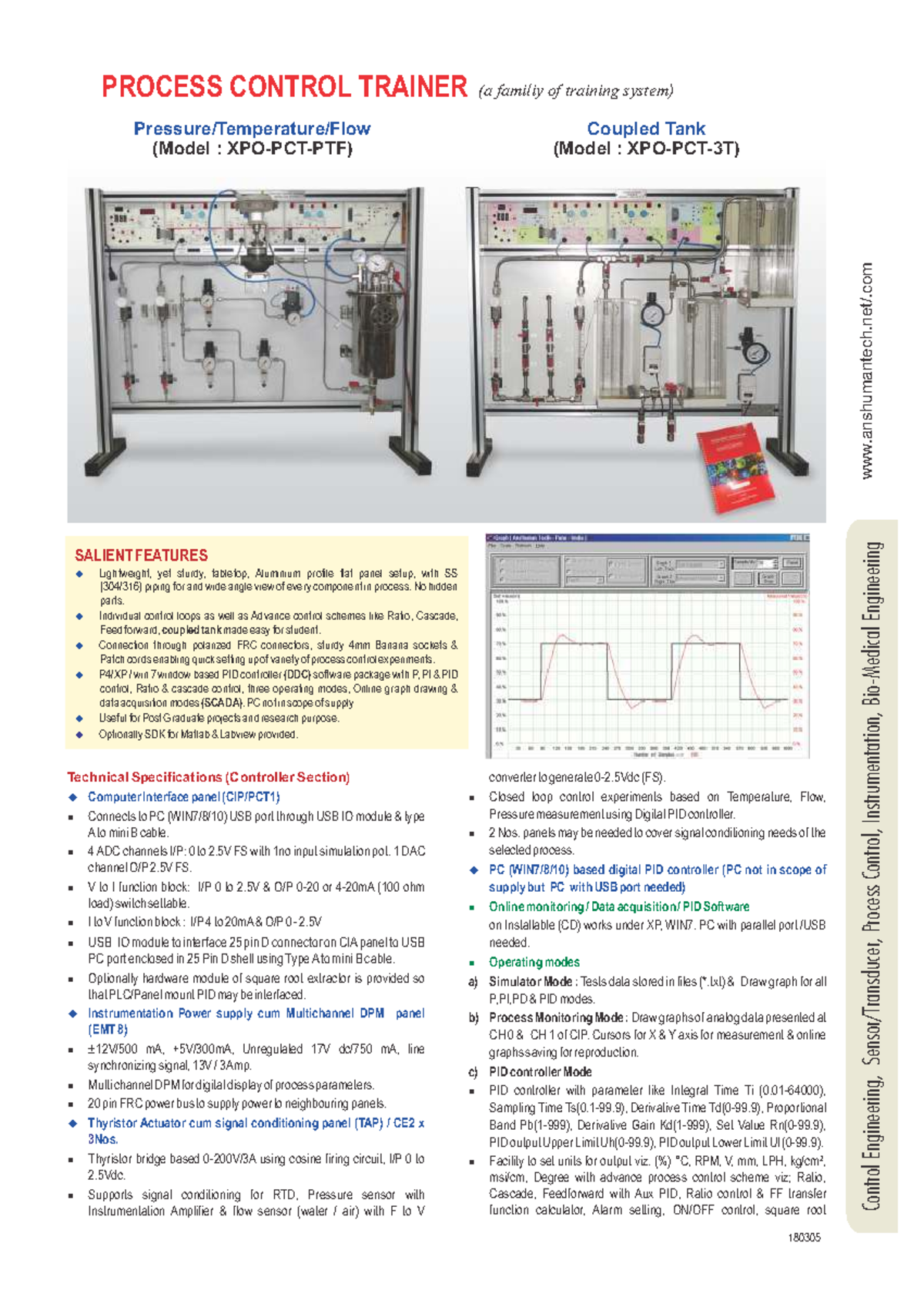 Process control trainer pressure temp flow - SALIENT FEATURES ...