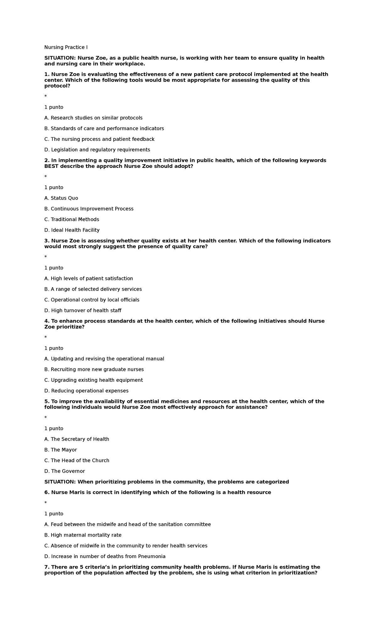 Nursing Practice I: Quality Improvement in Public Health Nursing Care ...