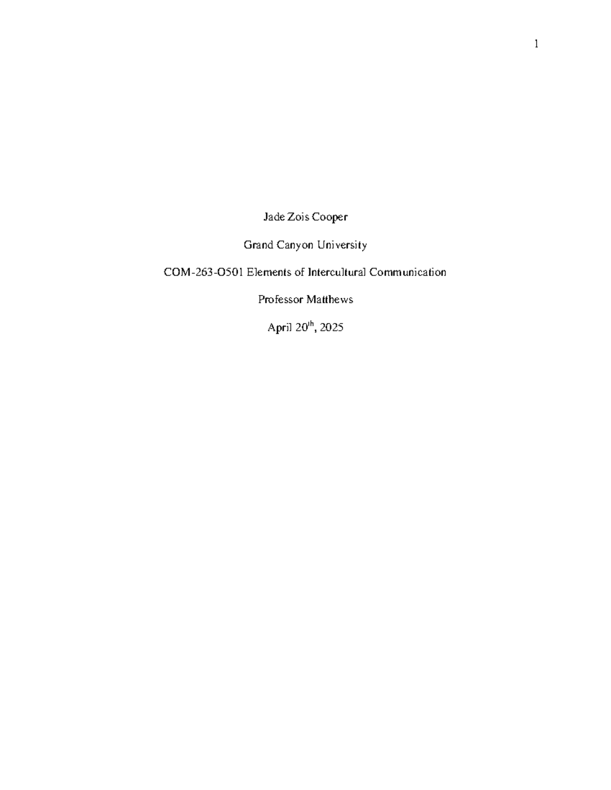 Cultural Communication Practices: A Rough Draft for COM-263 O501 - Studocu
