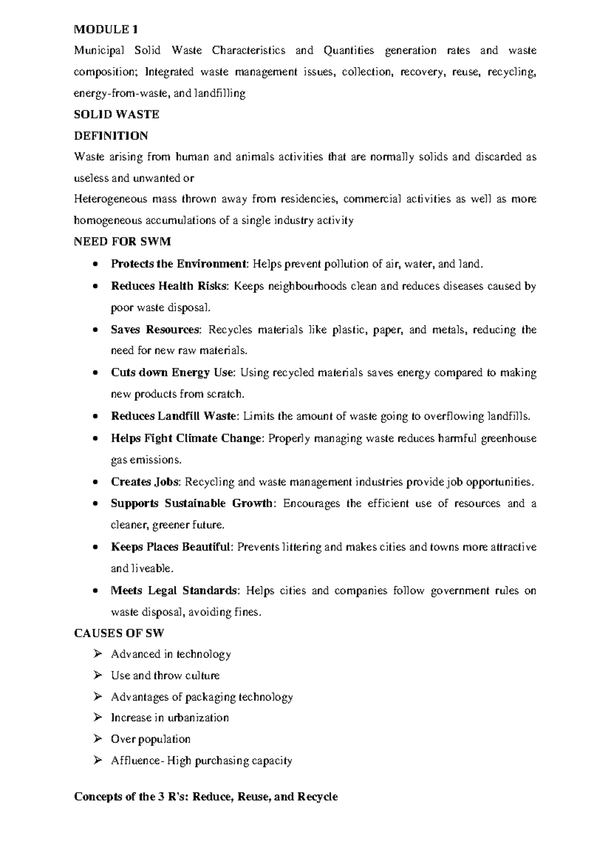 IWM Module 1: Overview of Municipal Solid Waste Management - Studocu