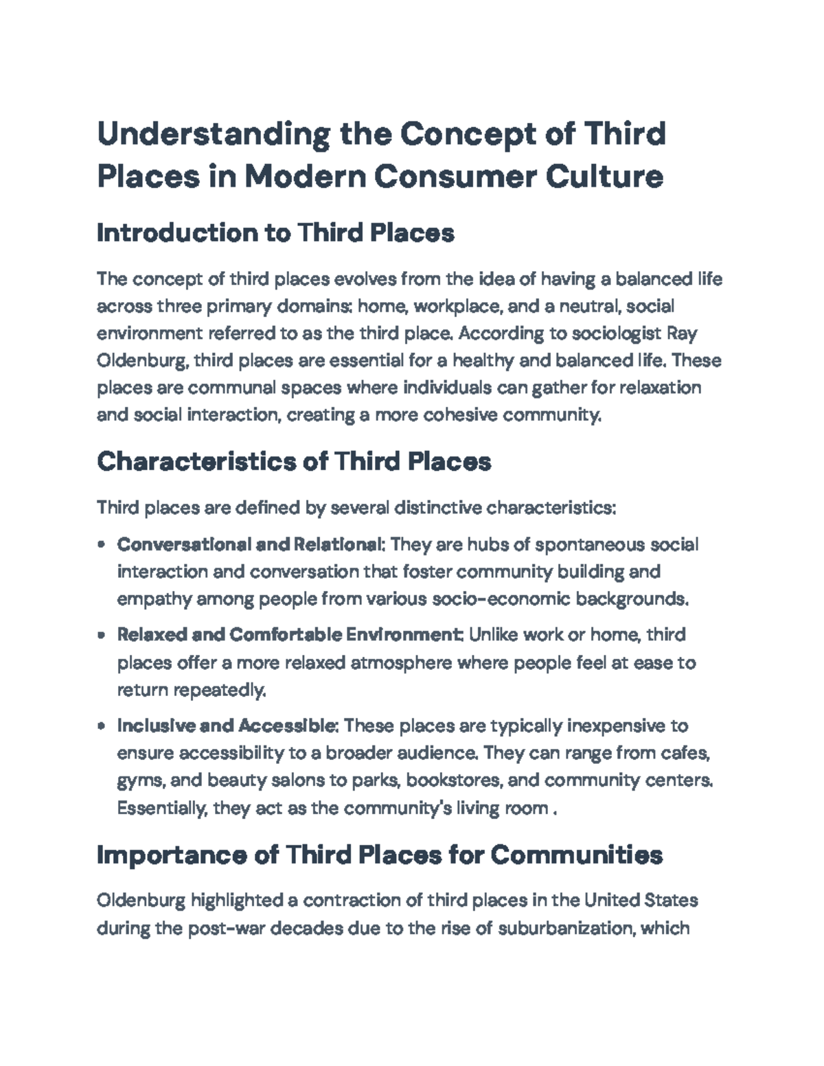 Understanding Third Places: Starbucks and Their Role in Consumer ...