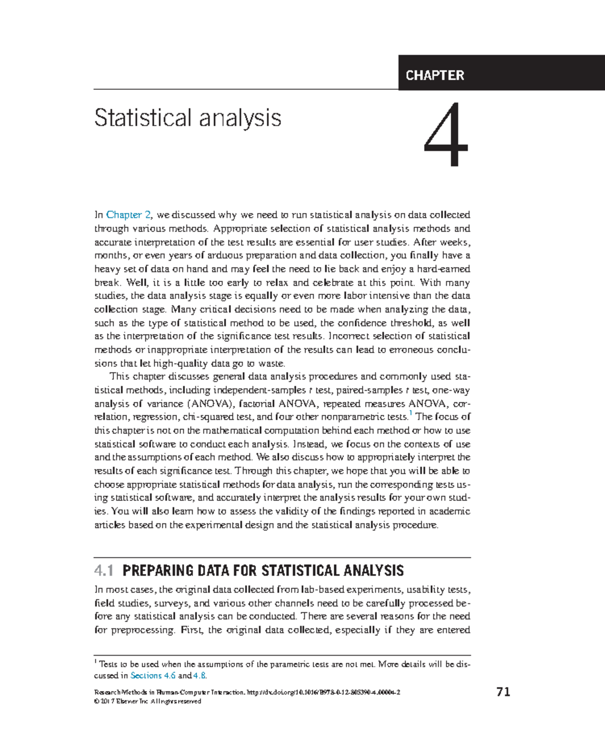 Chapter 4: Statistical Analysis Methods in Research (2017 Research ...