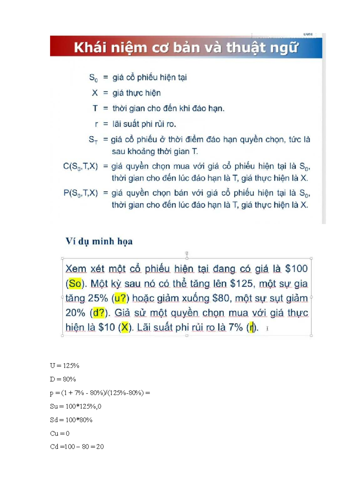 Mô tả về Quyền chọn và Thị trường Tài chính trong Tài chính 101 - Studocu