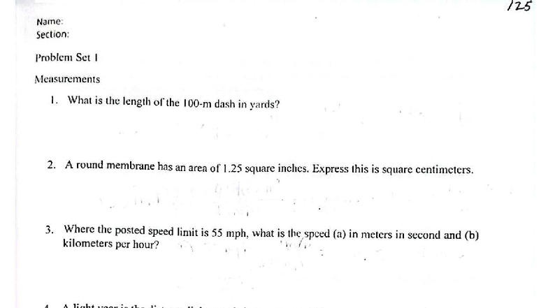 PSET P6 - Problem Set 1: Measurements and Force Systems - Studocu