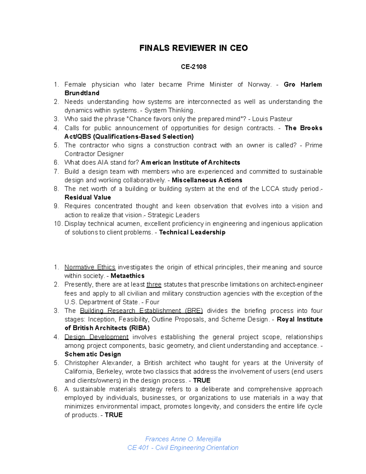 Final Exam Reviewer CE 2110 & CE 2111: Key Concepts and Insights - Studocu