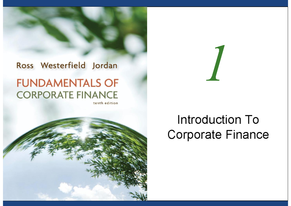 Chapter 1 - Intro to Corporate Finance (FM101) - Studocu