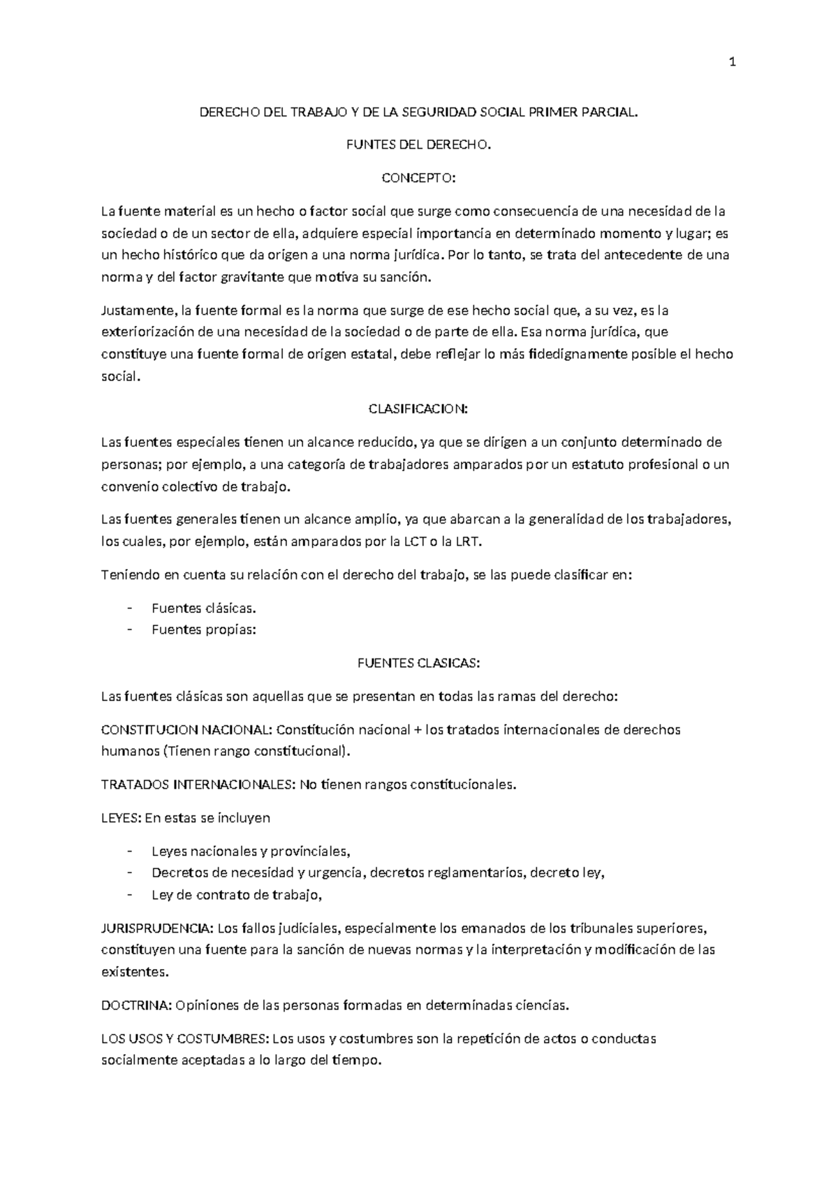 Resumen del Primer Parcial de Derecho Laboral y Seguridad Social ...